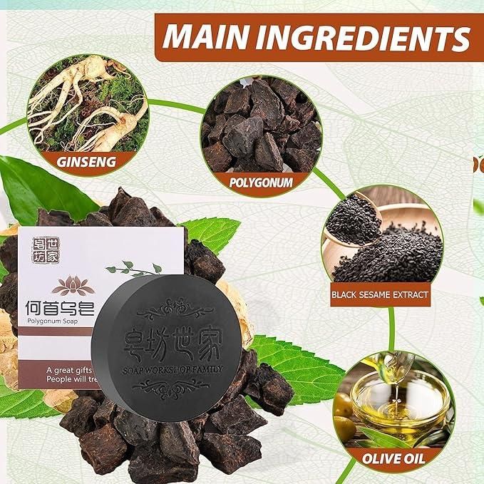 Polygonum Hair Darkening Shampoo Bar Soap