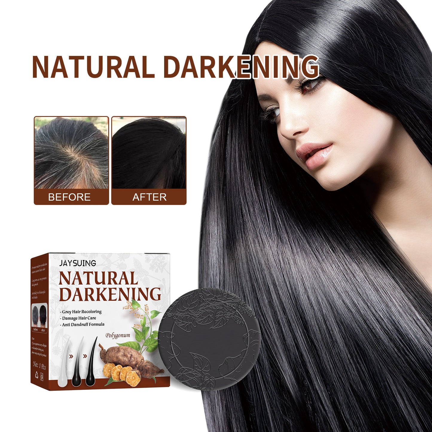 Polygonum Hair Darkening Shampoo Bar Soap